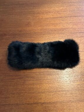 Surell Black Rabbit Fur Ear Warmer